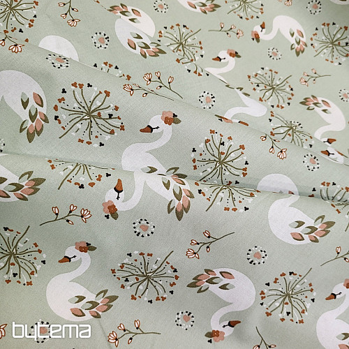 Cotton fabric SWANS