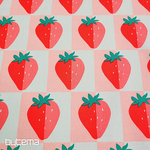 Cotton fabric STRAWBERRIES