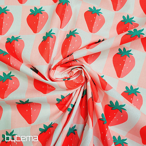 Cotton fabric STRAWBERRIES