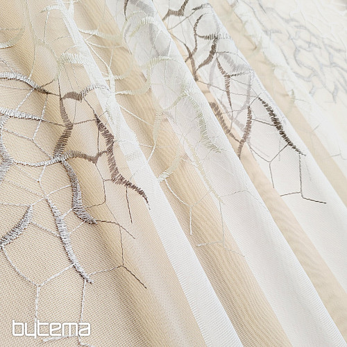 GERSTER 11686/0840 BEIGE AND WHITE EMBROIDERY