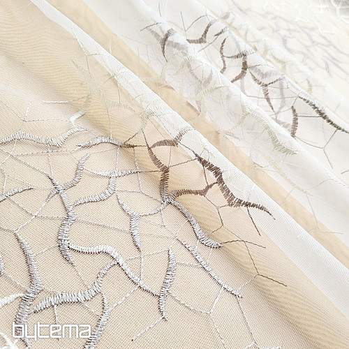 GERSTER 11686/0840 BEIGE AND WHITE EMBROIDERY