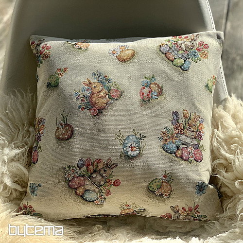 Easter tapestry cover HABBIT IN A FLOWER POT