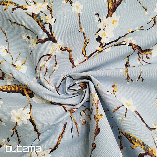 Decorative fabric CHERRY BLOSSOM blue