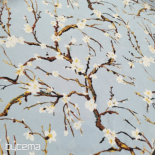 Decorative fabric CHERRY BLOSSOM blue