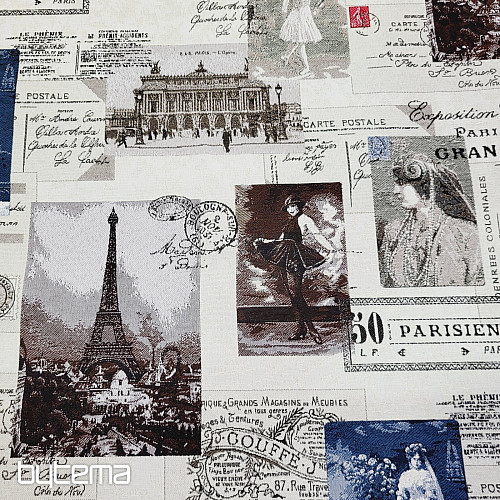 Tapestry fabric POSTCARD PARIS