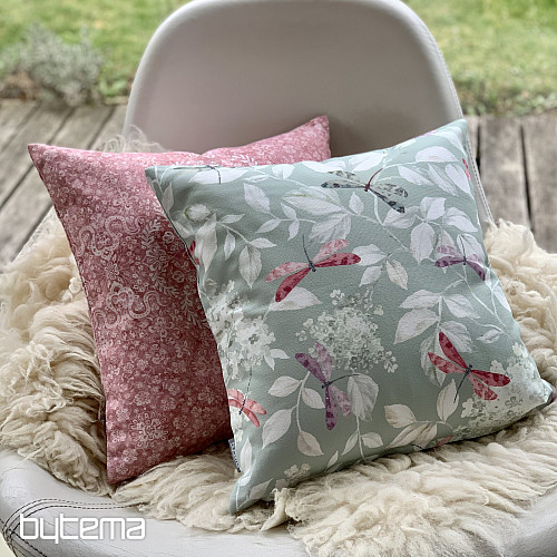 Decorative pillowcase ROSETO DRAGONFLY menthol