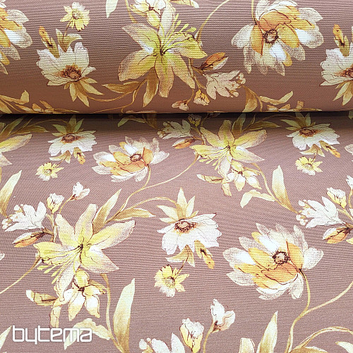 Decorative fabric HIBISCUS gold