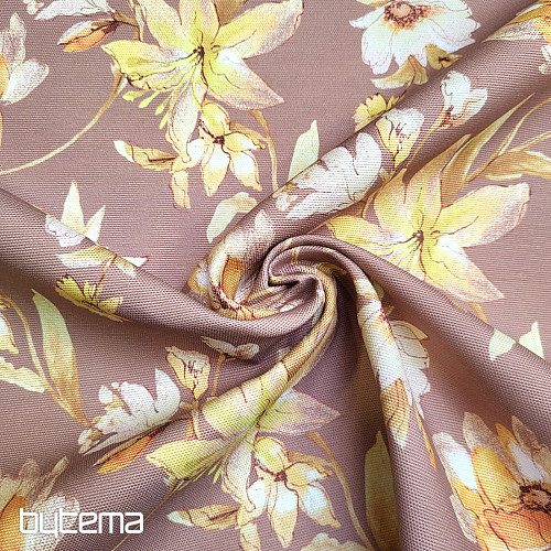 Decorative fabric HIBISCUS gold