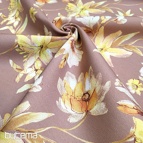 Decorative fabric HIBISCUS gold
