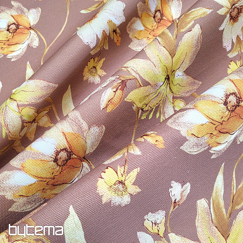 Decorative fabric HIBISCUS gold