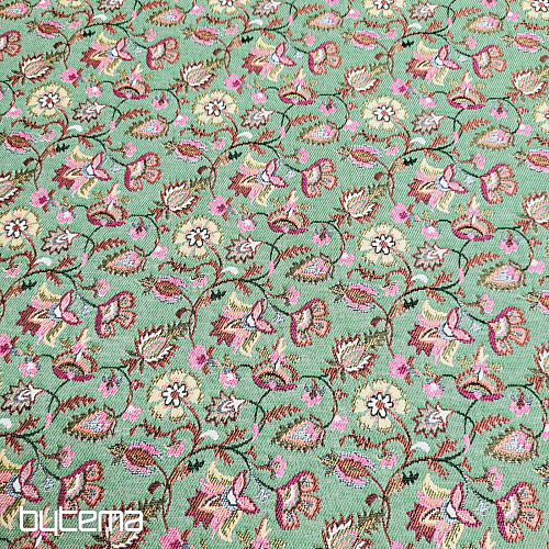 Tapestry fabric MALVARROSA GREEN