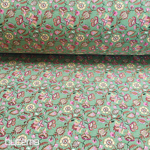 Tapestry fabric MALVARROSA GREEN