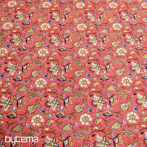Tapestry fabric MALVARROSA RED