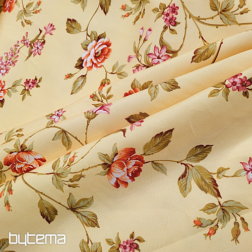 Decorative fabric CAÉSAR YELLOW SMALL FLOWER