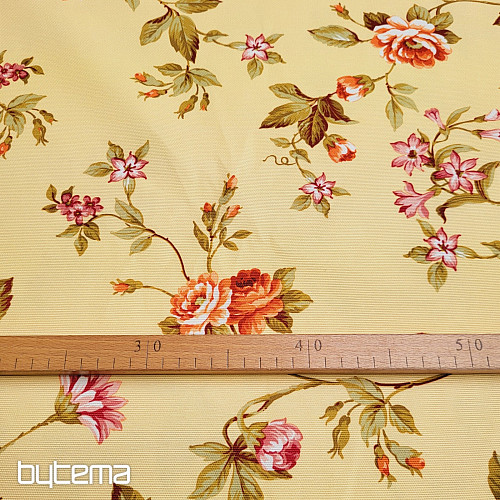 Decorative fabric CAÉSAR YELLOW SMALL FLOWER