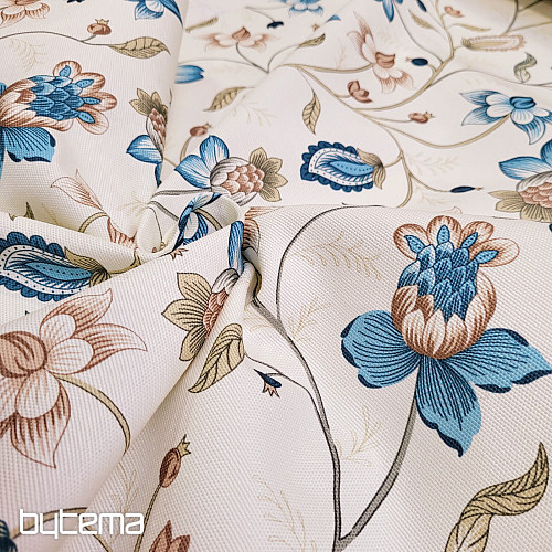 Decorative fabric DAKOTA BLUE SMALL FLOWERS