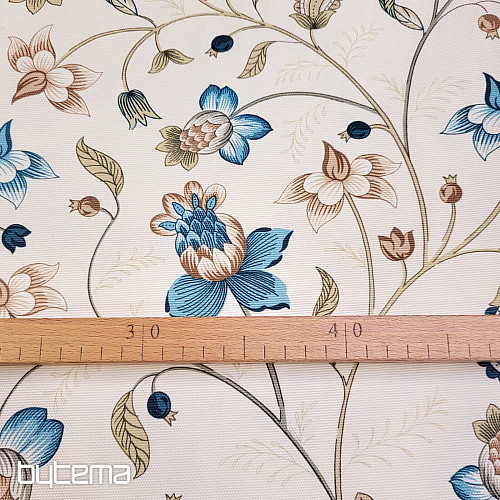 Decorative fabric DAKOTA BLUE SMALL FLOWERS