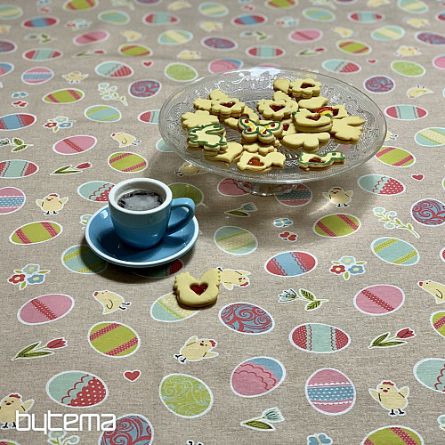 Easter tablecloth PAINTED EGGPLANTS