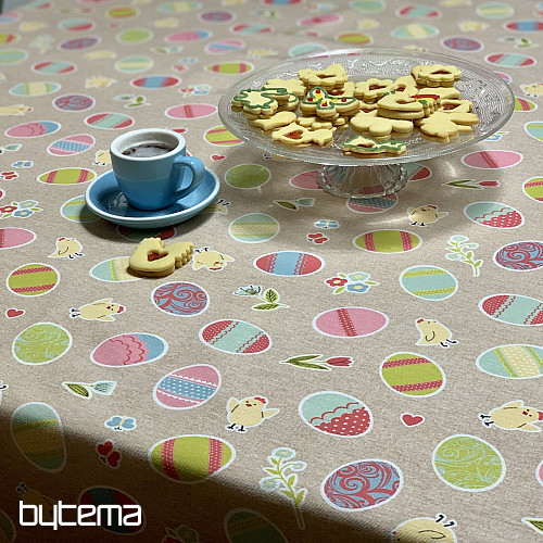 Easter tablecloth PAINTED EGGPLANTS