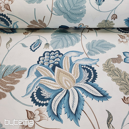 Decorative fabric MONTANA 48 BLUE LARGE FLOWERS