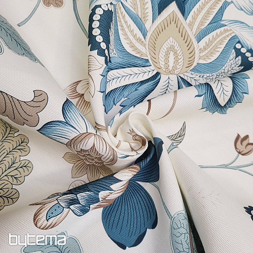 Decorative fabric MONTANA 48 BLUE LARGE FLOWERS
