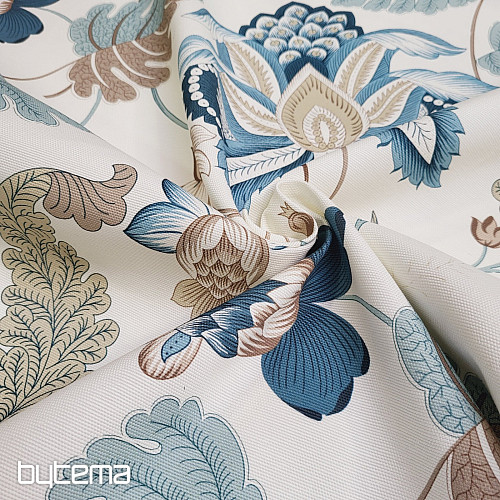 Decorative fabric MONTANA 48 BLUE LARGE FLOWERS