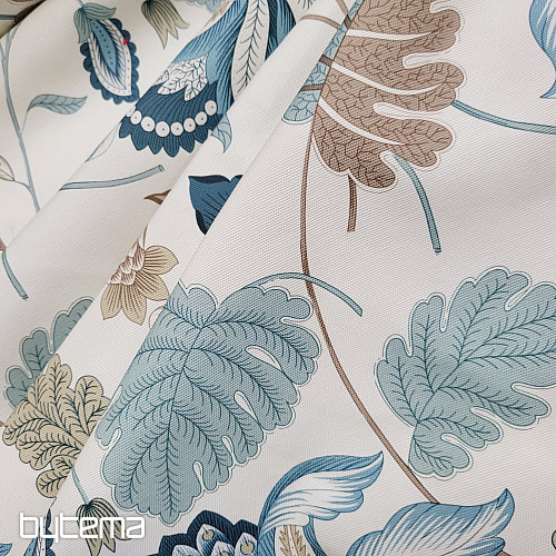Decorative fabric MONTANA 48 BLUE LARGE FLOWERS
