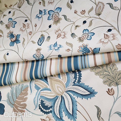 Decorative fabric MONTANA 48 BLUE LARGE FLOWERS