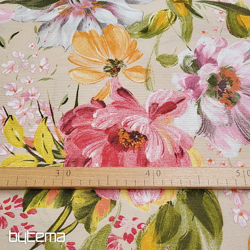 Decorative fabric FLOWERS ROSAURA