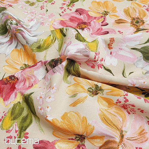 Decorative fabric FLOWERS ROSAURA