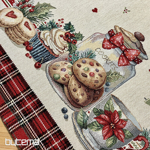 Tapestry tablecloth and scarf CHRISTMAS CANDY