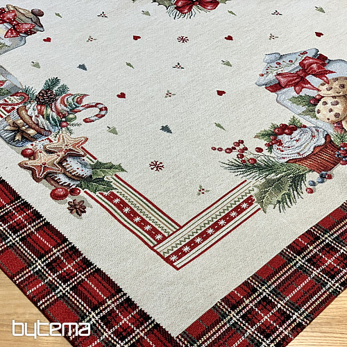 Tapestry tablecloth and scarf CHRISTMAS CANDY