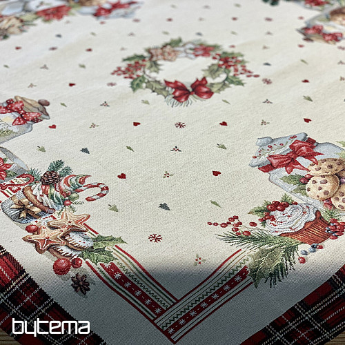 Tapestry tablecloth and scarf CHRISTMAS CANDY