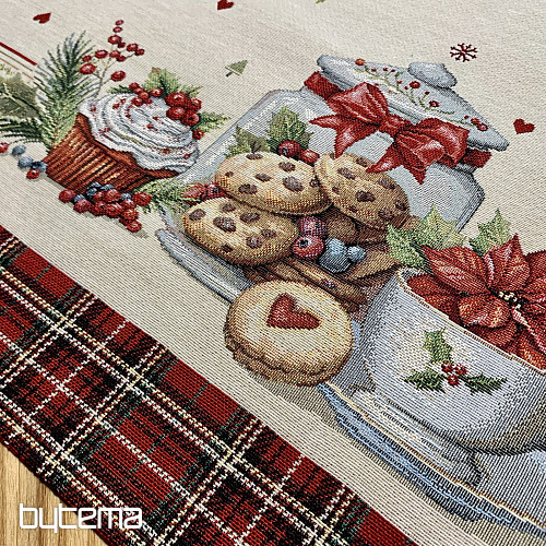 Tapestry tablecloth and scarf CHRISTMAS CANDY