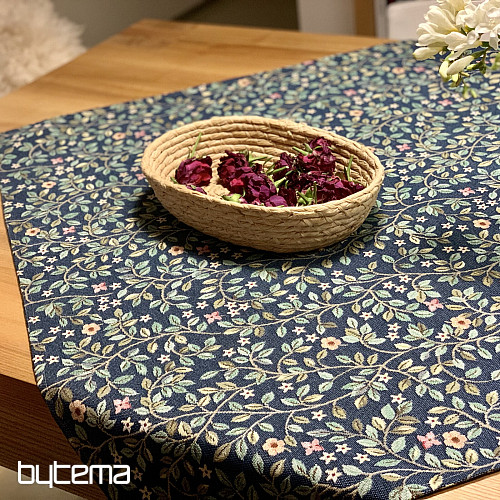 Tapestry tablecloth and scarf TREE OF HAPPINESS all-over BLUE