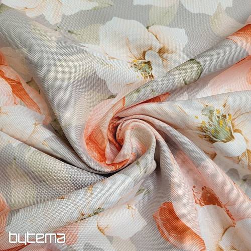 Decorative fabric OXFORD ORANGE FLOWER