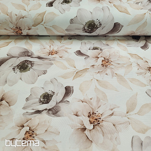 Decorative fabric OXFORD BEIGE FLOWER