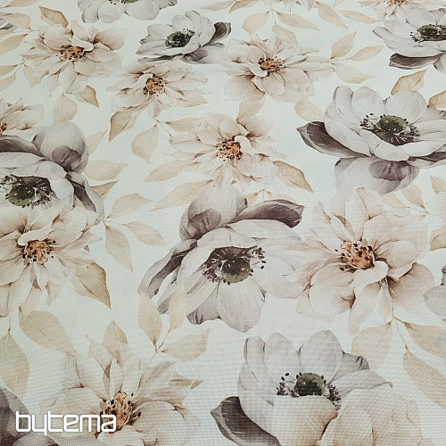 Decorative fabric OXFORD BEIGE FLOWER