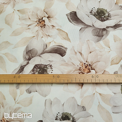 Decorative fabric OXFORD BEIGE FLOWER