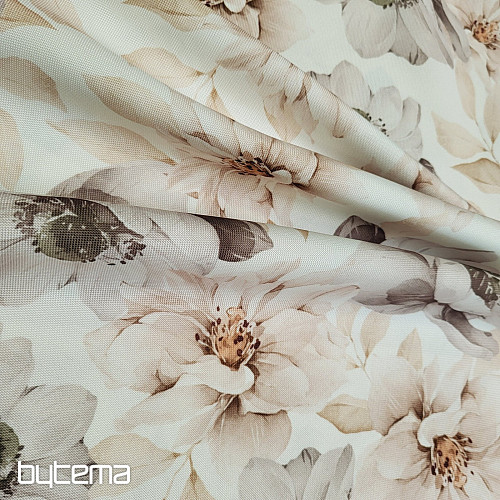 Decorative fabric OXFORD BEIGE FLOWER