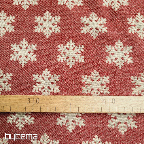 Luxurious decorative fabric FLAKES RED
