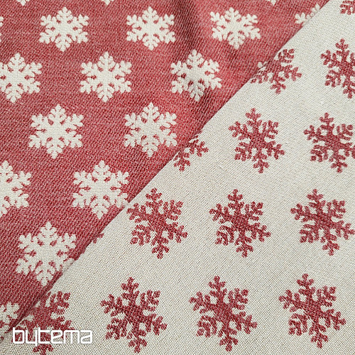 Luxurious decorative fabric FLAKES RED