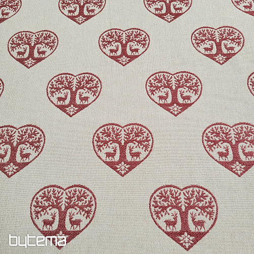 Luxurious decorative fabric HEART WITH DEER