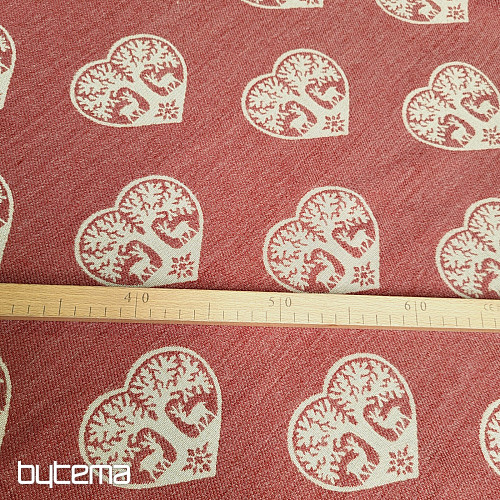 Luxurious decorative fabric HEART WITH DEER