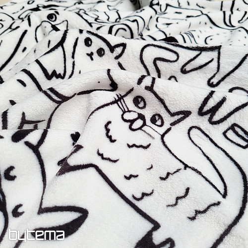 Childrens blanket ANIMALS black and white