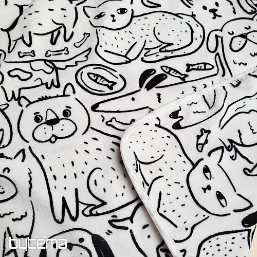 Childrens blanket ANIMALS black and white