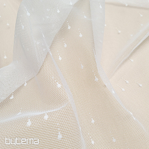 Jacquard curtain DROP white