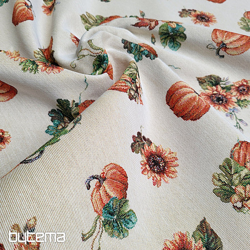 Tapestry fabric PUMPKIN PICKUP