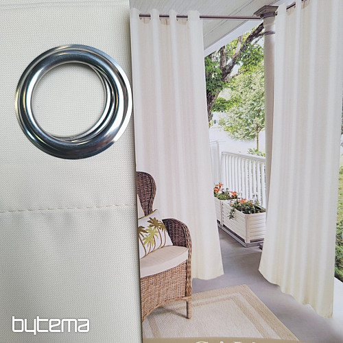 Decorative outdoor curtain GAIA BEIGE rings