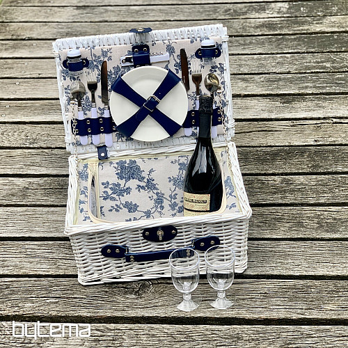 Picnic basket GARDEN white for 2 people